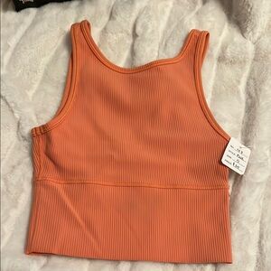 Lululemon Power Pivot Ribbed Tank in Orange size 0